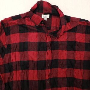 Croft & Barrow Buffalo Check Flannel Casual Button Up Shirt Mens Size XL Red